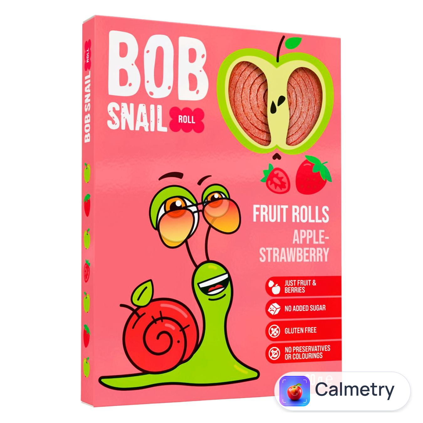 Цукерки Bob Snail натуральні яблучно-полуничні 60г — фото продукту
