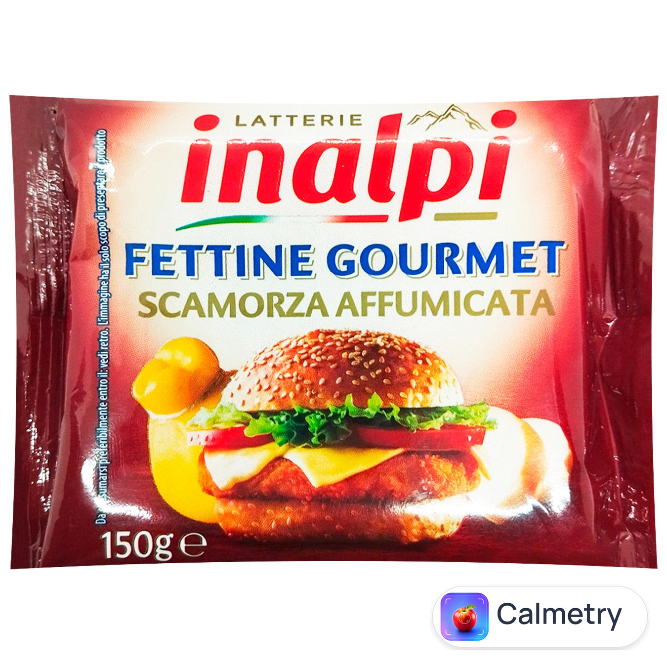 Сир плавлений Inalpi Скаморца скибочки копчений 19% 150г