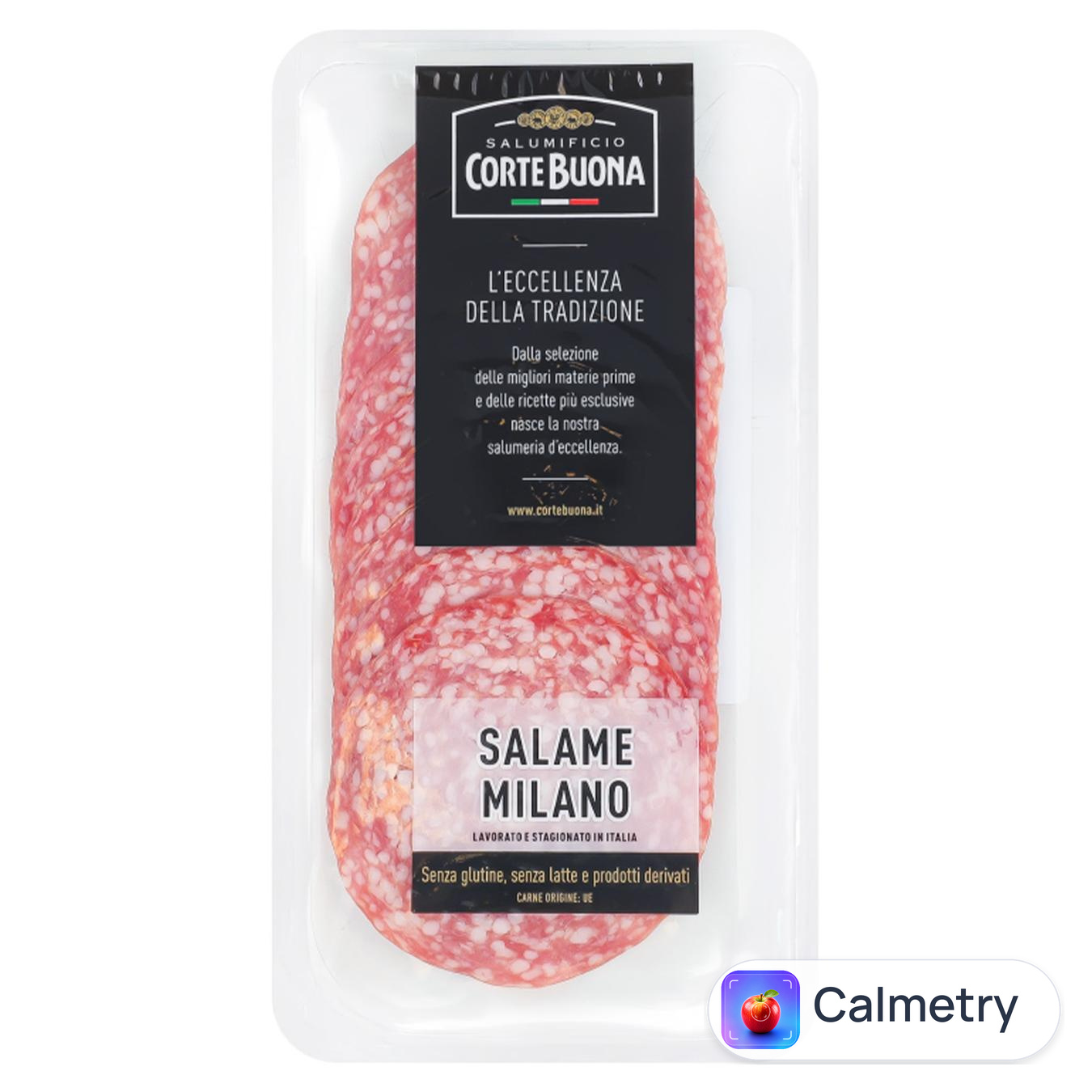 Ковбаса Corte Buona Салямі Міланська нарізана сиров'ялена 80г — фото продукту