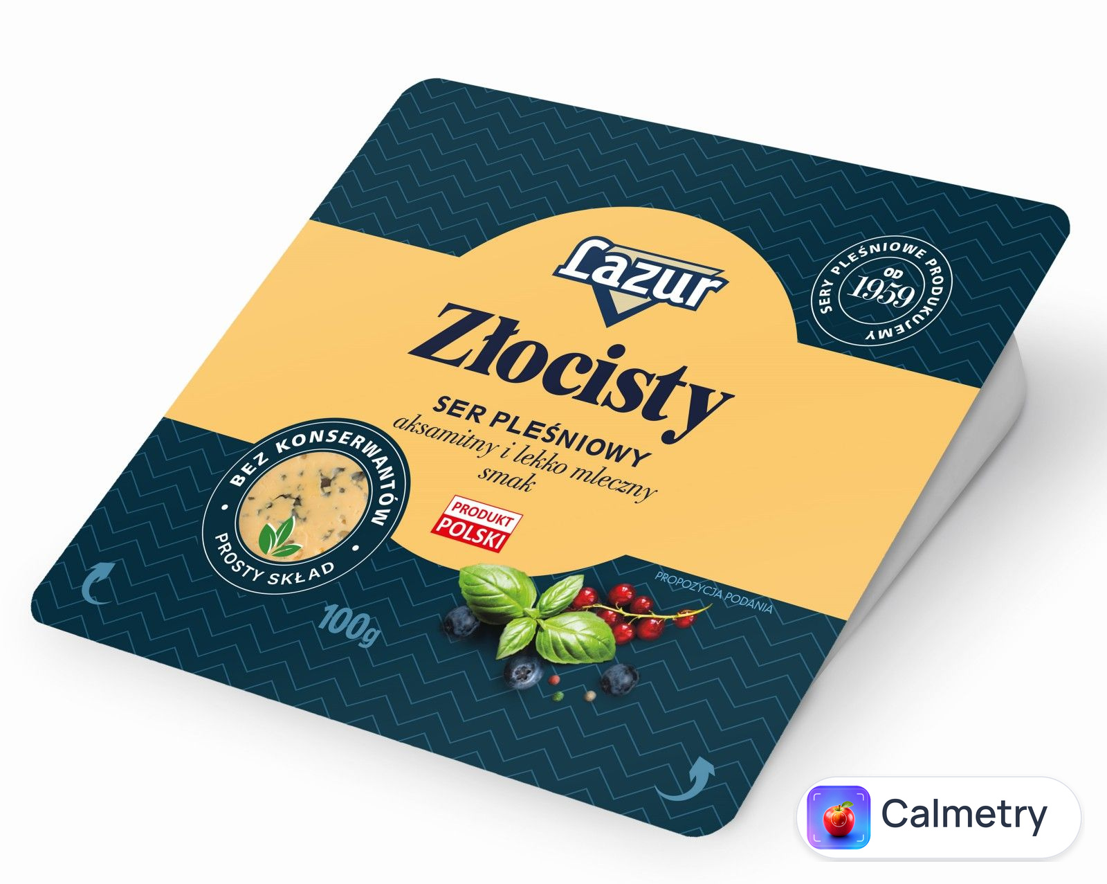 Сир Золотистий Lazur з пліснявою 50% 100г Польща