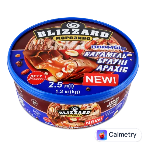 Морозиво Blizzard пломбір карамель, брауні та арахіс
