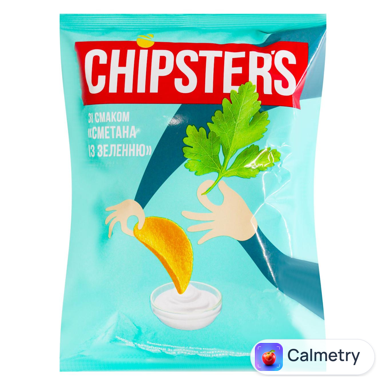 Чипси картопляні Chipster's зі смаком сметани з зеленню 100г