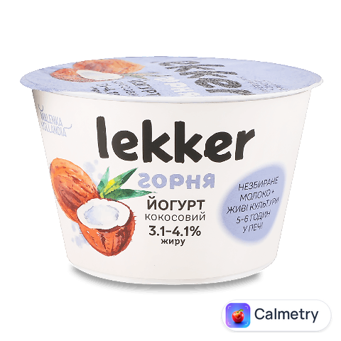 Йогурт Lekker кокосовий 3,1-4,1% стакан, 180г