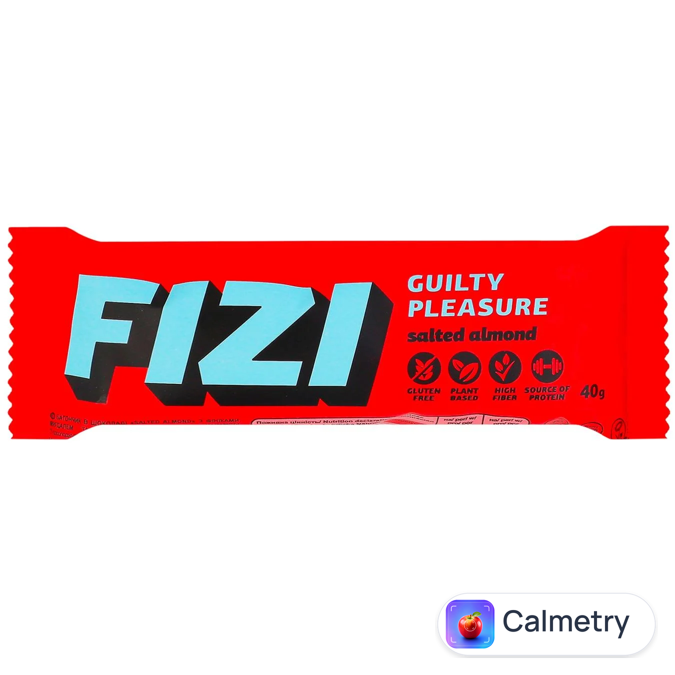 Батончик Fizi мигдаль з сіллю без глютену 40г — фото продукту