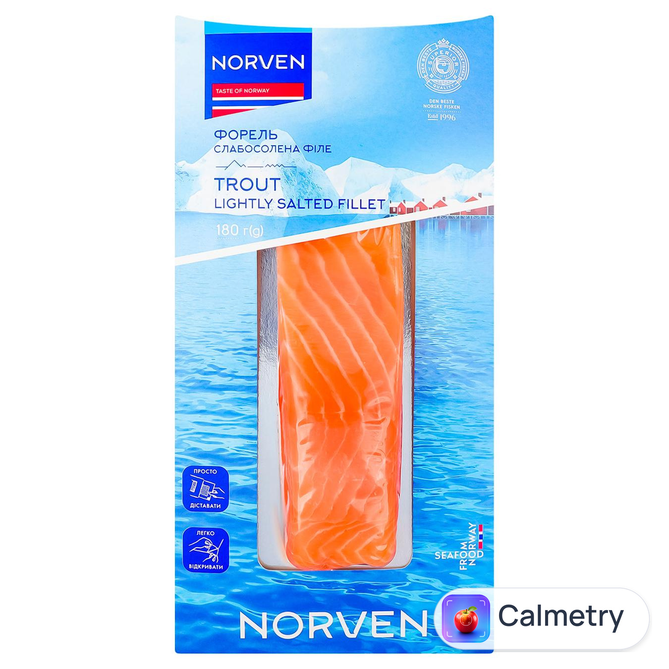 Форель Norven філе-шматок на шкірі слабосолена 180г — фото продукту