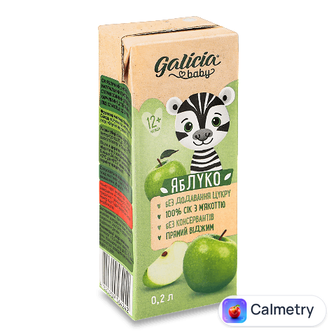 Сік Galicia Baby яблуко з м'якоттю, 0,2л