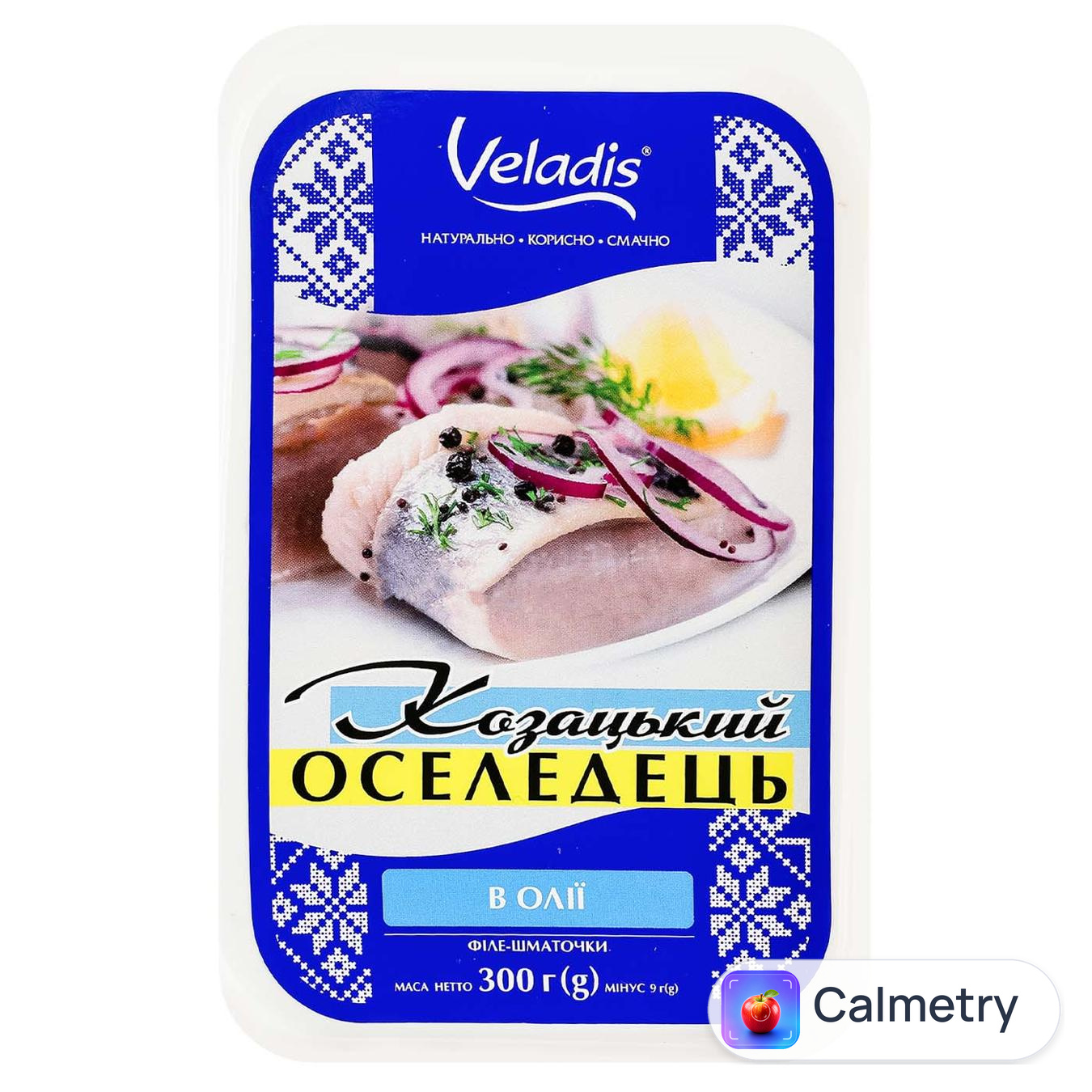 Оселедець Veladis Козацький філе-шматочки в олії 300г — фото продукту