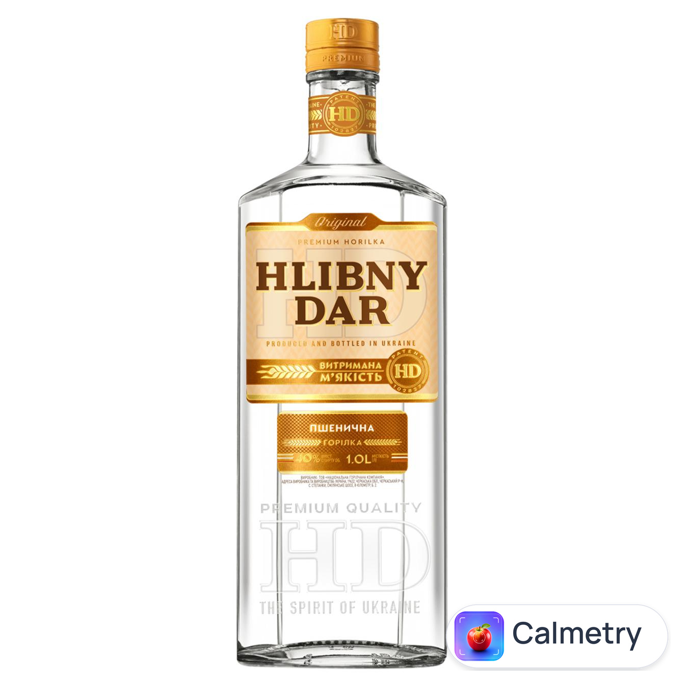 Горілка Hlibny Dar Пшенична 40% 1л — фото продукту