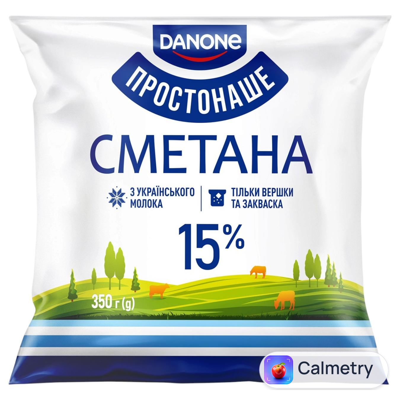 Сметана Простонаше 15% 350г — фото продукту