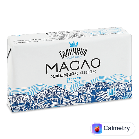 Масло солодковершкове «Галичина» «Селянське» 72,6%, 180г
