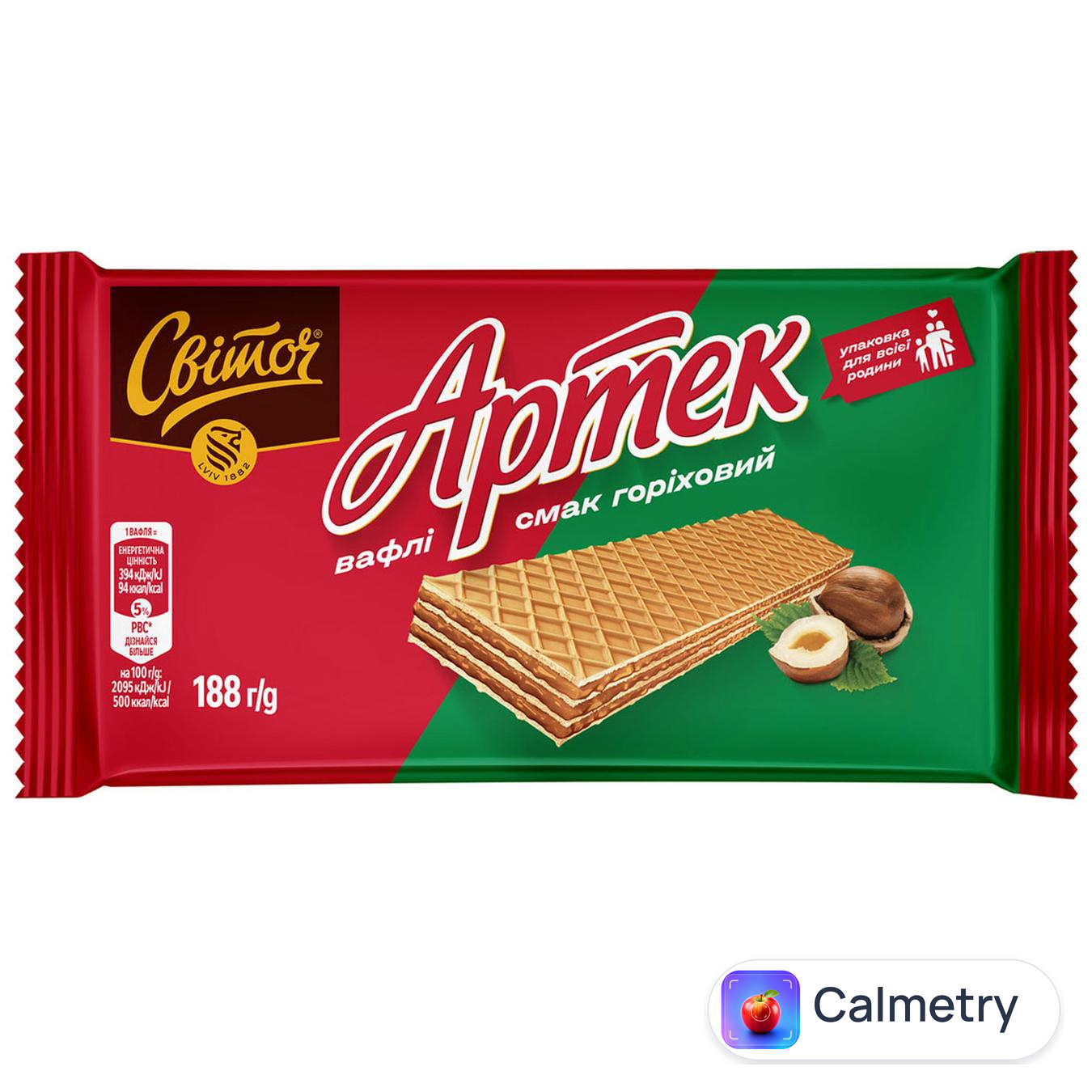 Вафлі Світоч Артек смак горіховий 188г — фото продукту