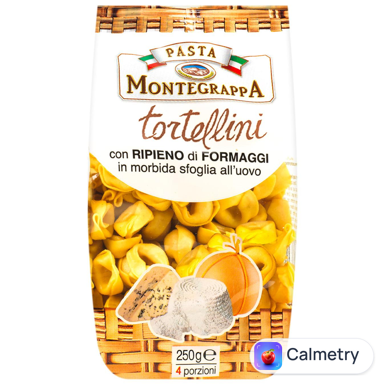 Макаронні вироби Pasta Montegrappa Tortellini з сирною начинкою 250г — фото продукту