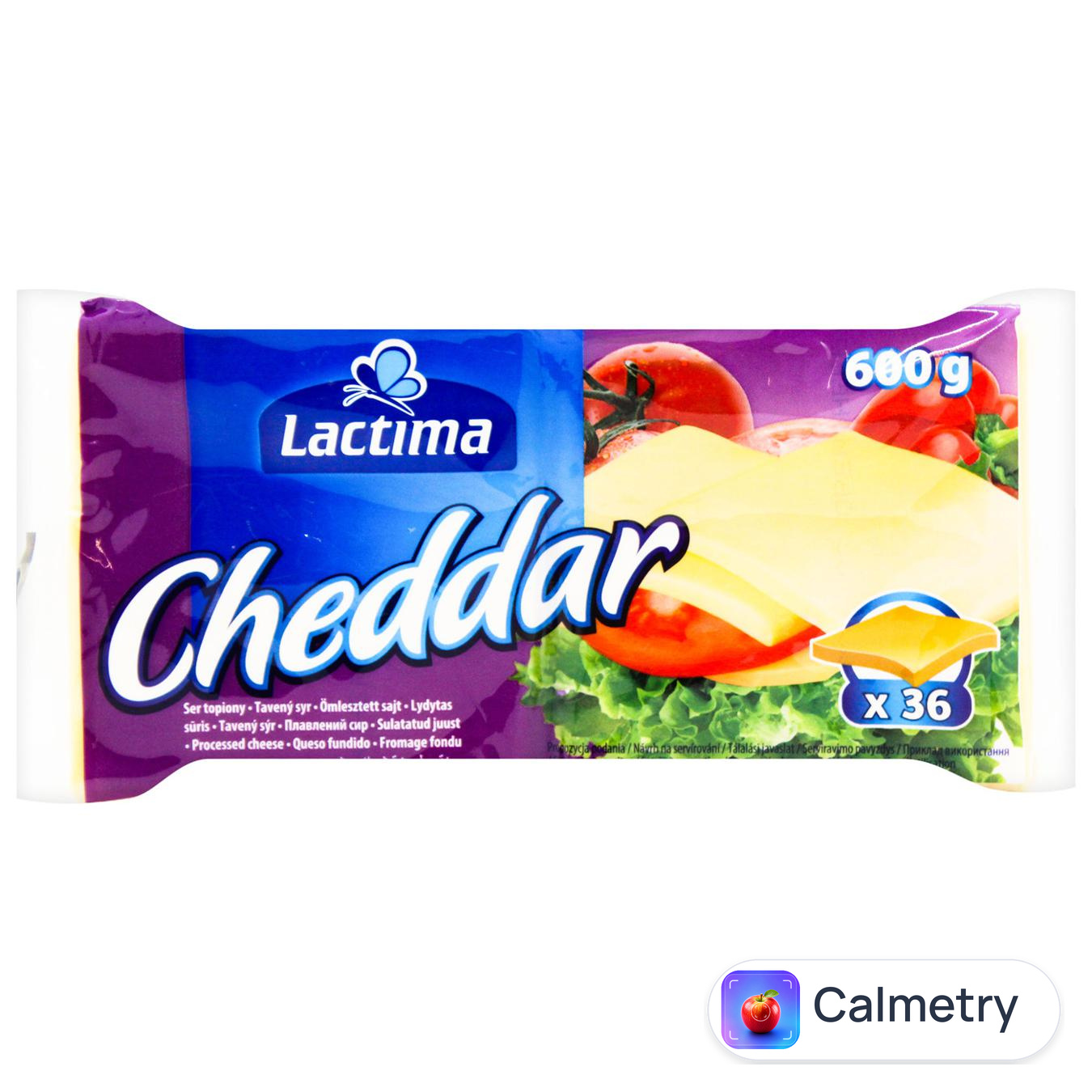 Сир плавлений Lactima Чеддер скибочки 36,2% 30шт*20г