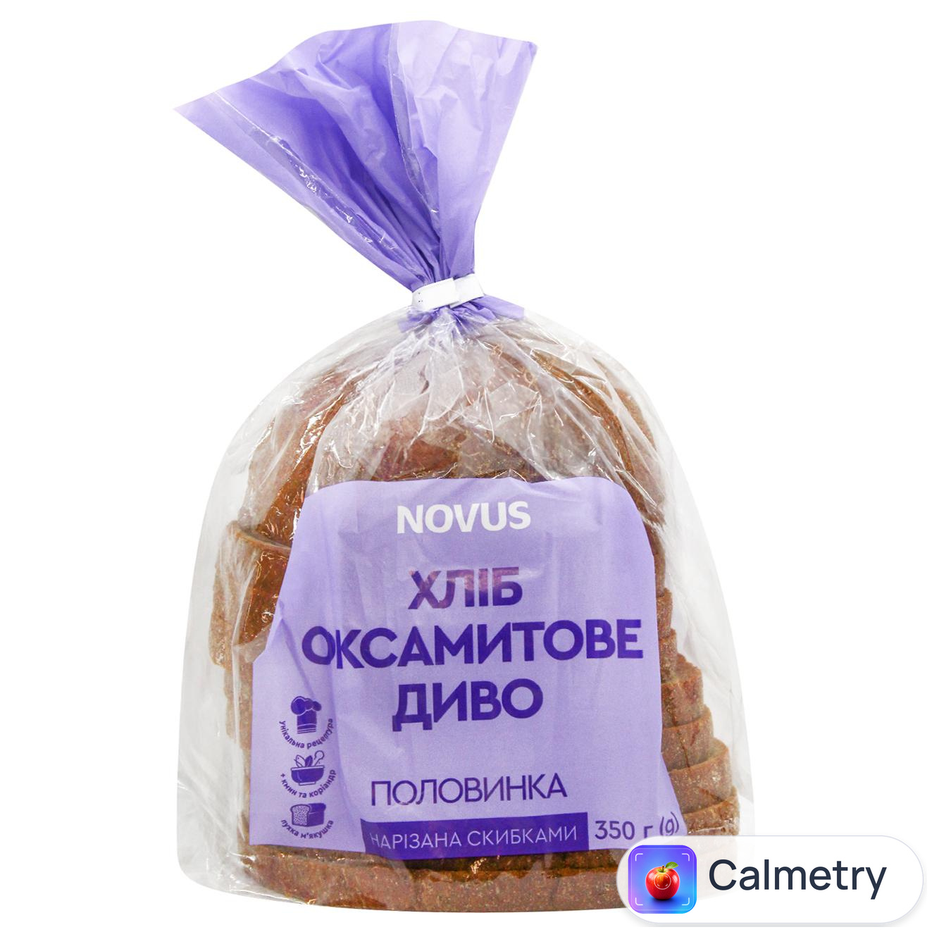 Хліб Novus Оксамитове диво нарізаний 350г — фото продукту