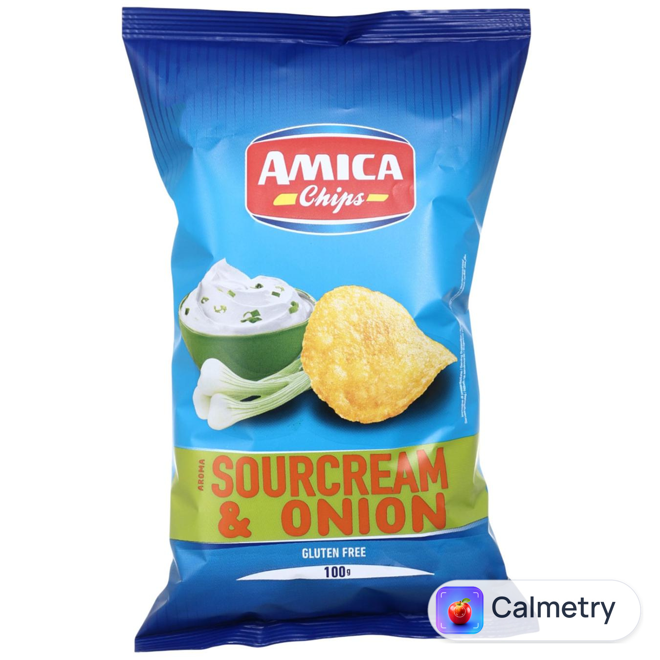 Чипси Amica Chips картопляні зі смаком сметани та цибулі 100г