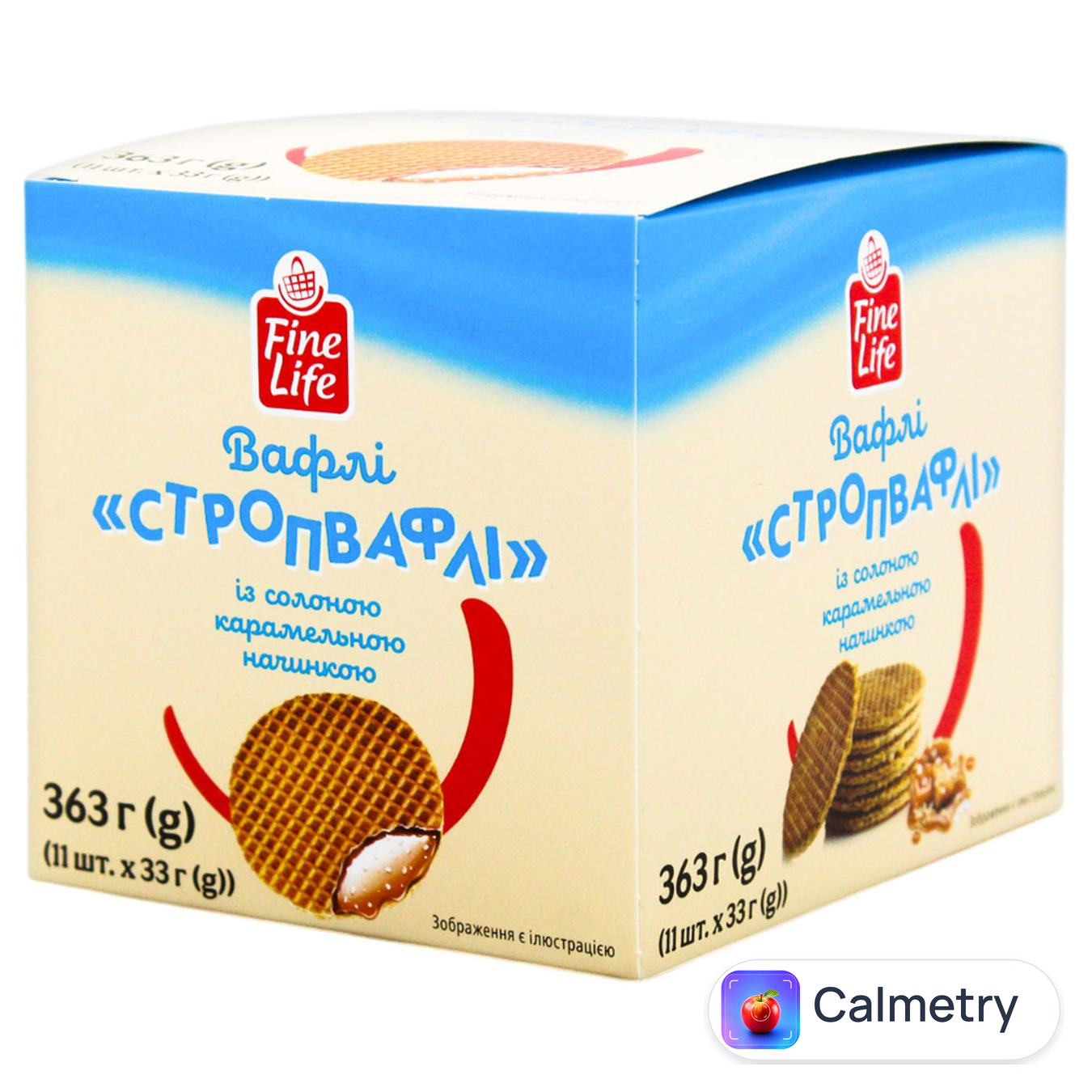Вафлі Fine Life Стропвафлі із солоною карамельною начинкою 363г