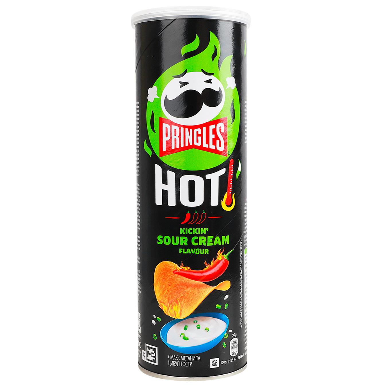 Чипси Pringles Hot пряна сметана 160г — фото продукту