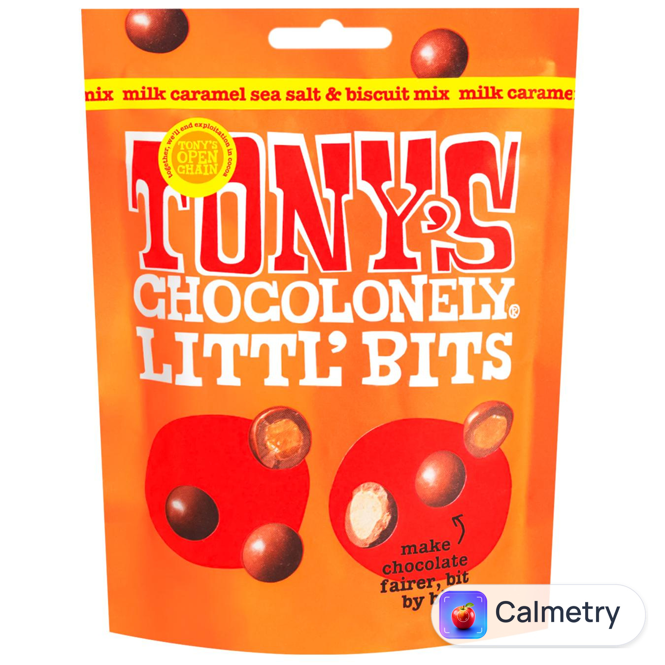 Кульки хрусткі Tony's в молочному шоколаді з карамеллю, морською сіллю та печивом 100г