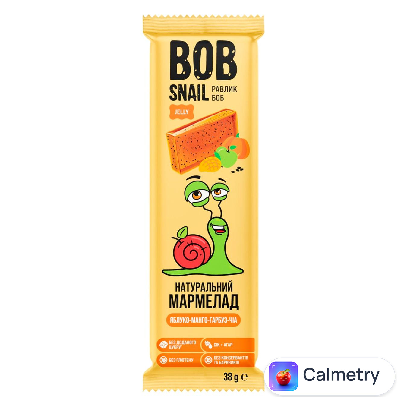 Мармелад Bob Snail Яблуко-манго-гарбуз-чіа натуральний без цукру 38г — фото продукту
