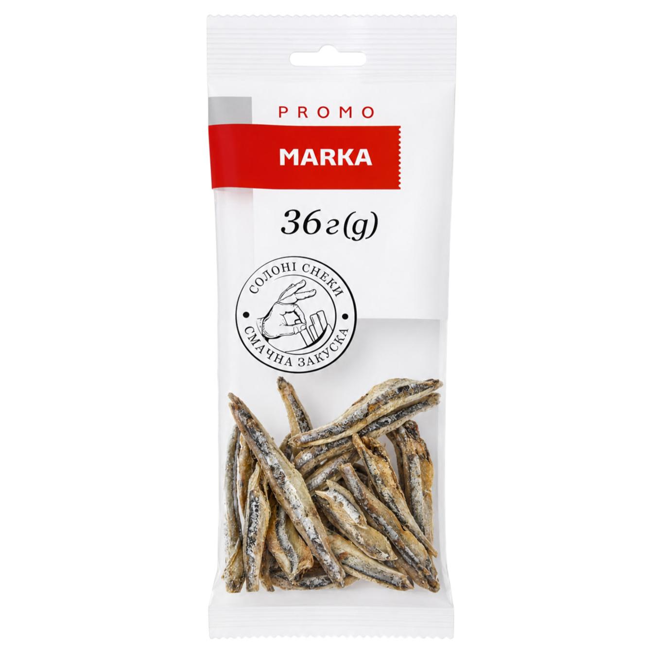 Анчоуси Marka Promo сушені солоні 36г — фото продукту