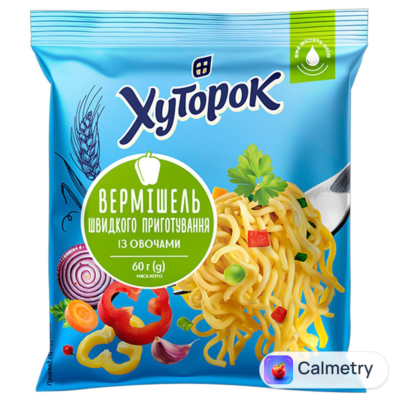 Макаронні вироби Хуторок вермішель зі смаком овочів 60г