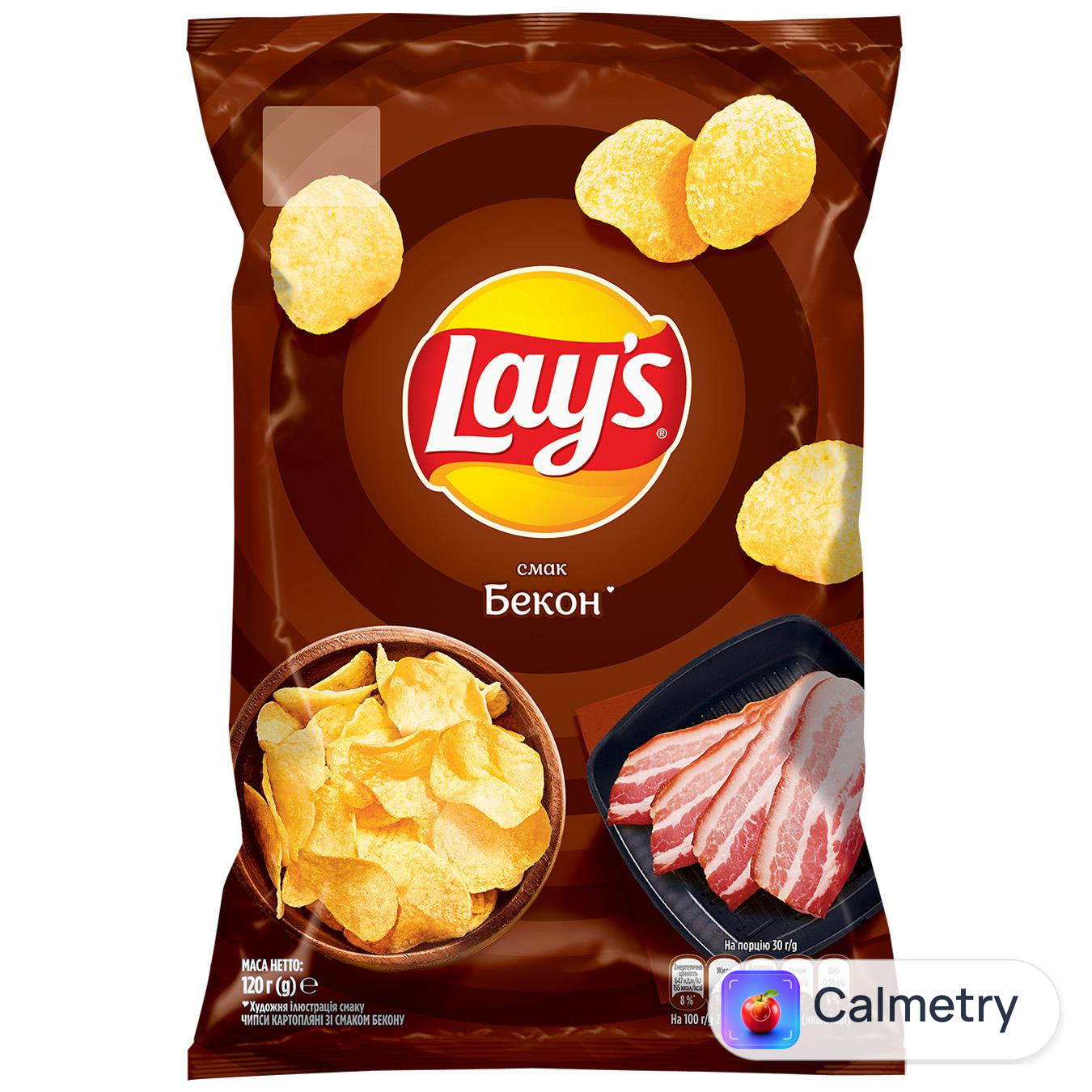 Чипси Lay's зі смаком бекону 120г — фото продукту