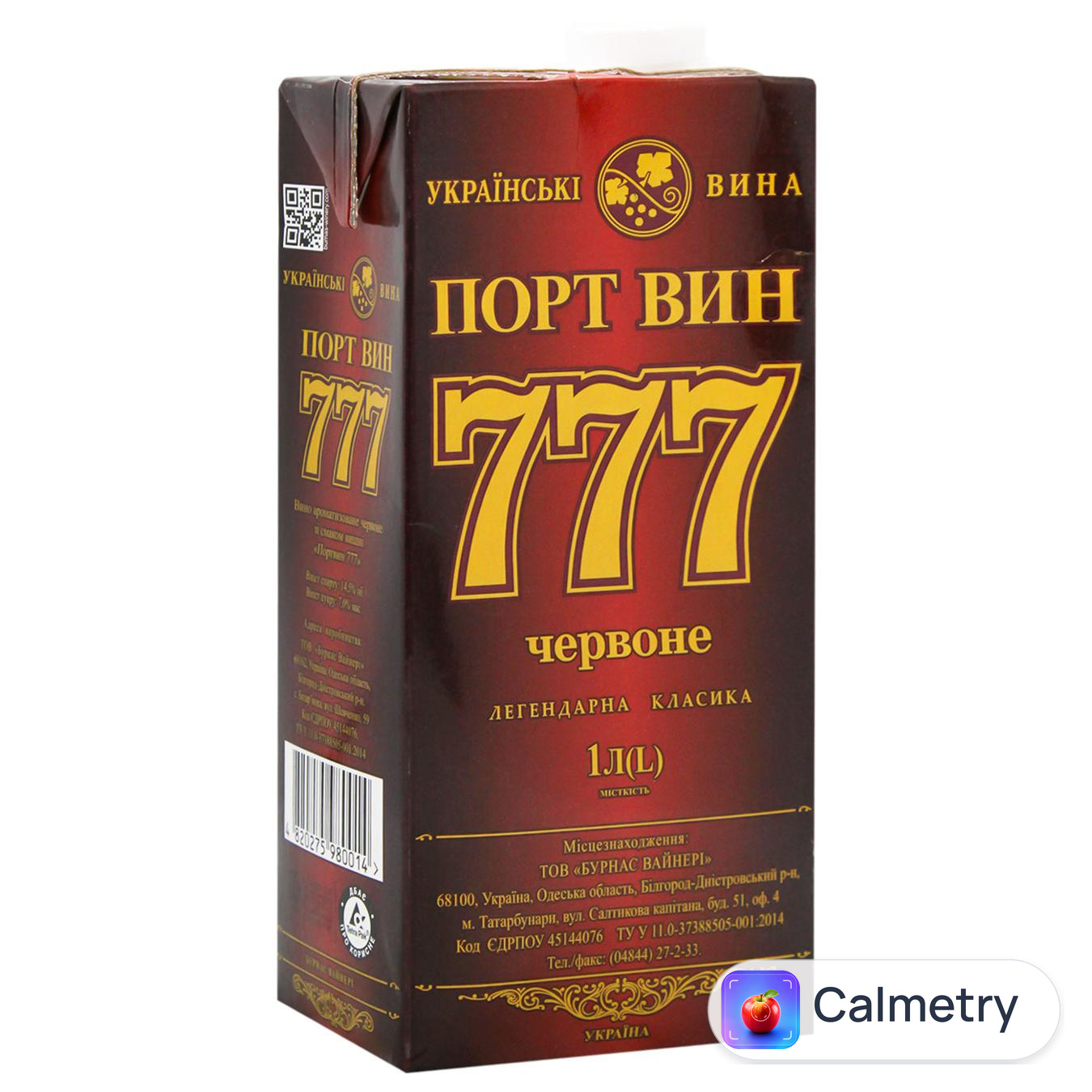 Вино Порт Вин 777 червоне напівсолодке 14,5% 1л — фото продукту