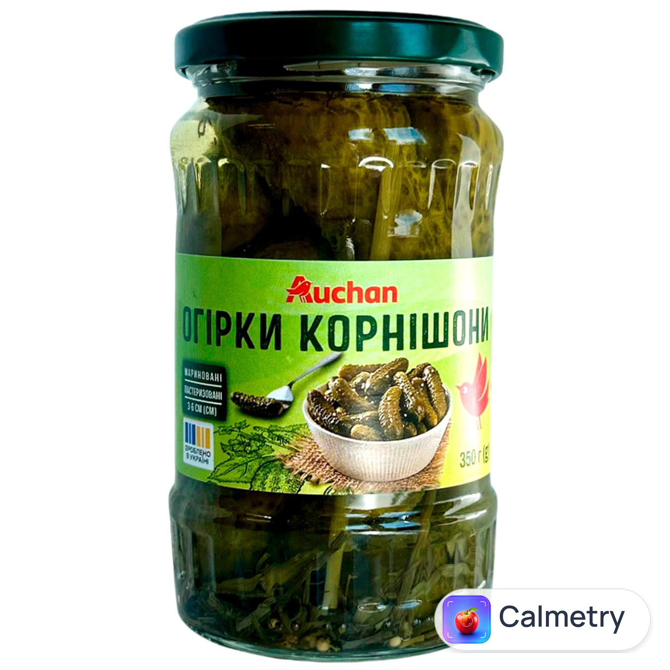 Огірки корнішони Auchan мариновані 350г