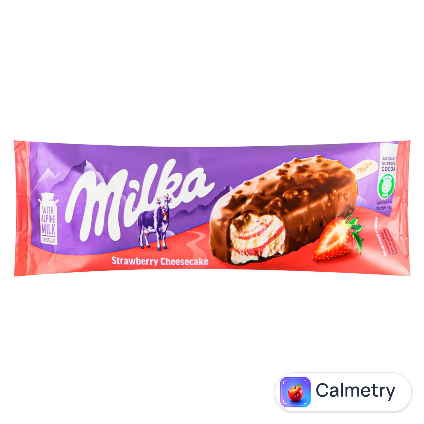 Морозиво Milka зі смаком полуничного чізкейку 67г