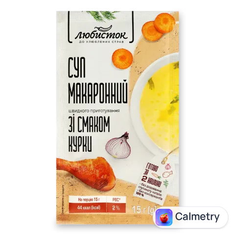 Суп «Любисток» макаронний зі смаком курки