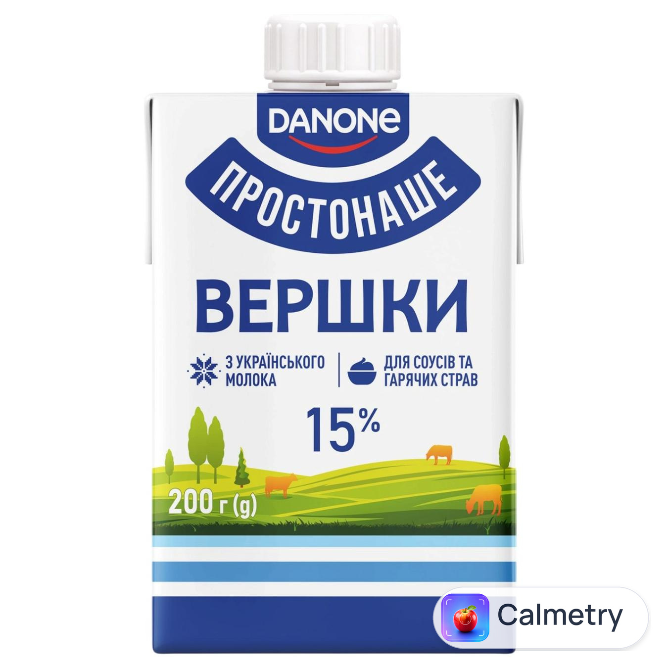 Вершки Простонаше рідкі стерилізовані 15% 200г