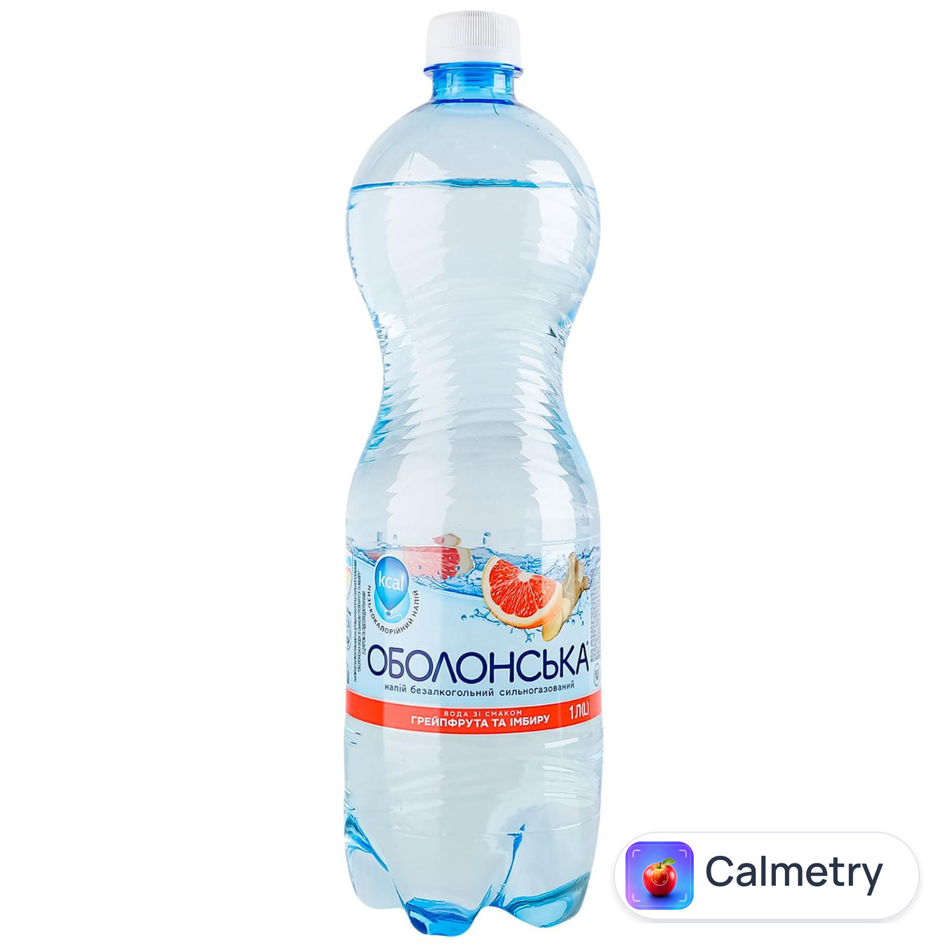 Вода мінеральна Оболонська зі смаком грейпфрута та імбиру сильногазована 1л — фото продукту