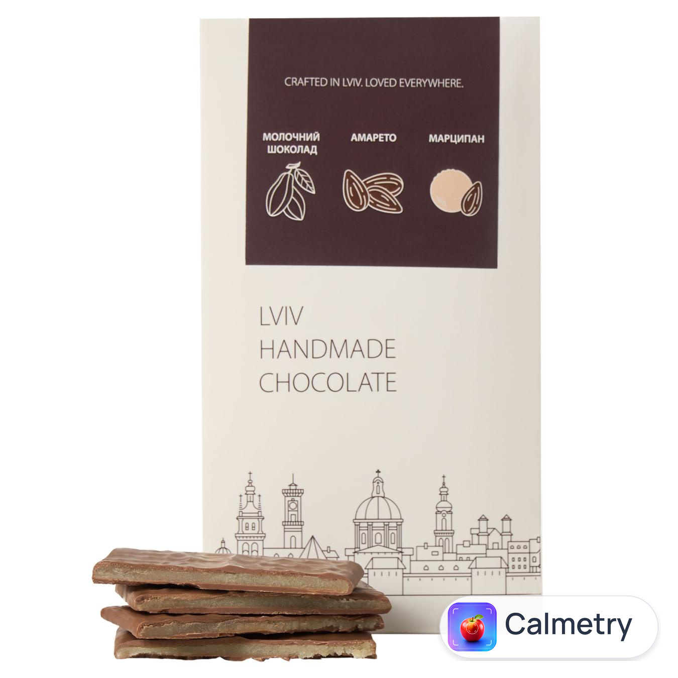 Шоколад молочний Lviv Handmade Chocolate з марципаном та амарето 80г
