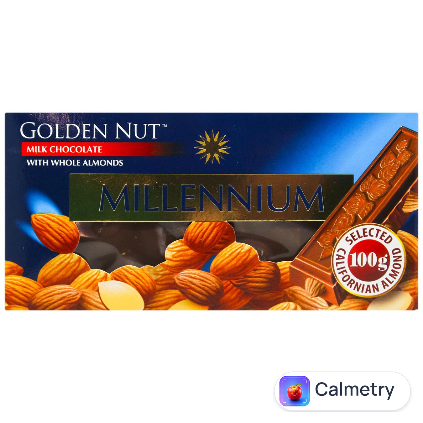 Шоколад молочний Millennium Gold з мигдалем 100г