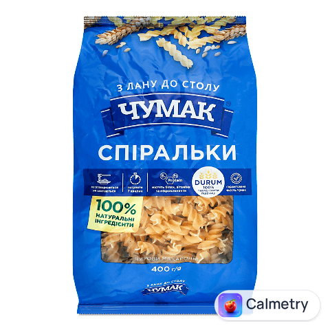 Вироби макаронні Чумак Спіральки, 400г