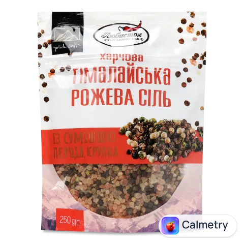 Сіль Любисток гімалайська рожева з сумішшю перців крупна