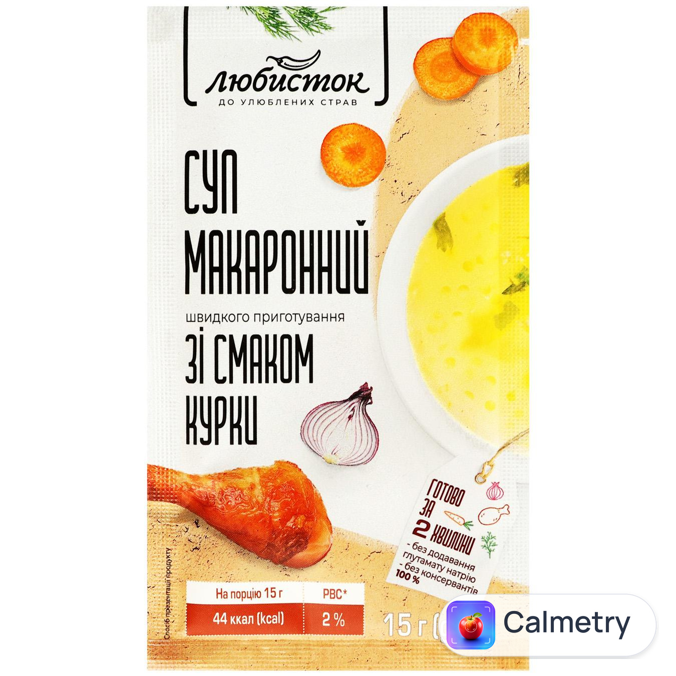 Суп Любисток макаронний зі смаком курки 15г