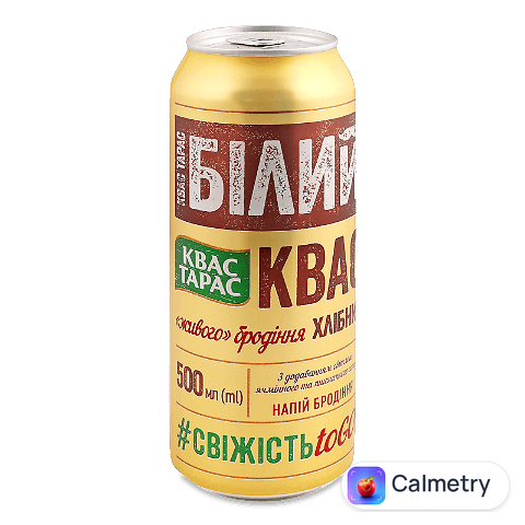Квас «Квас Тарас» «Білий хлібний» з/б, 0,5л