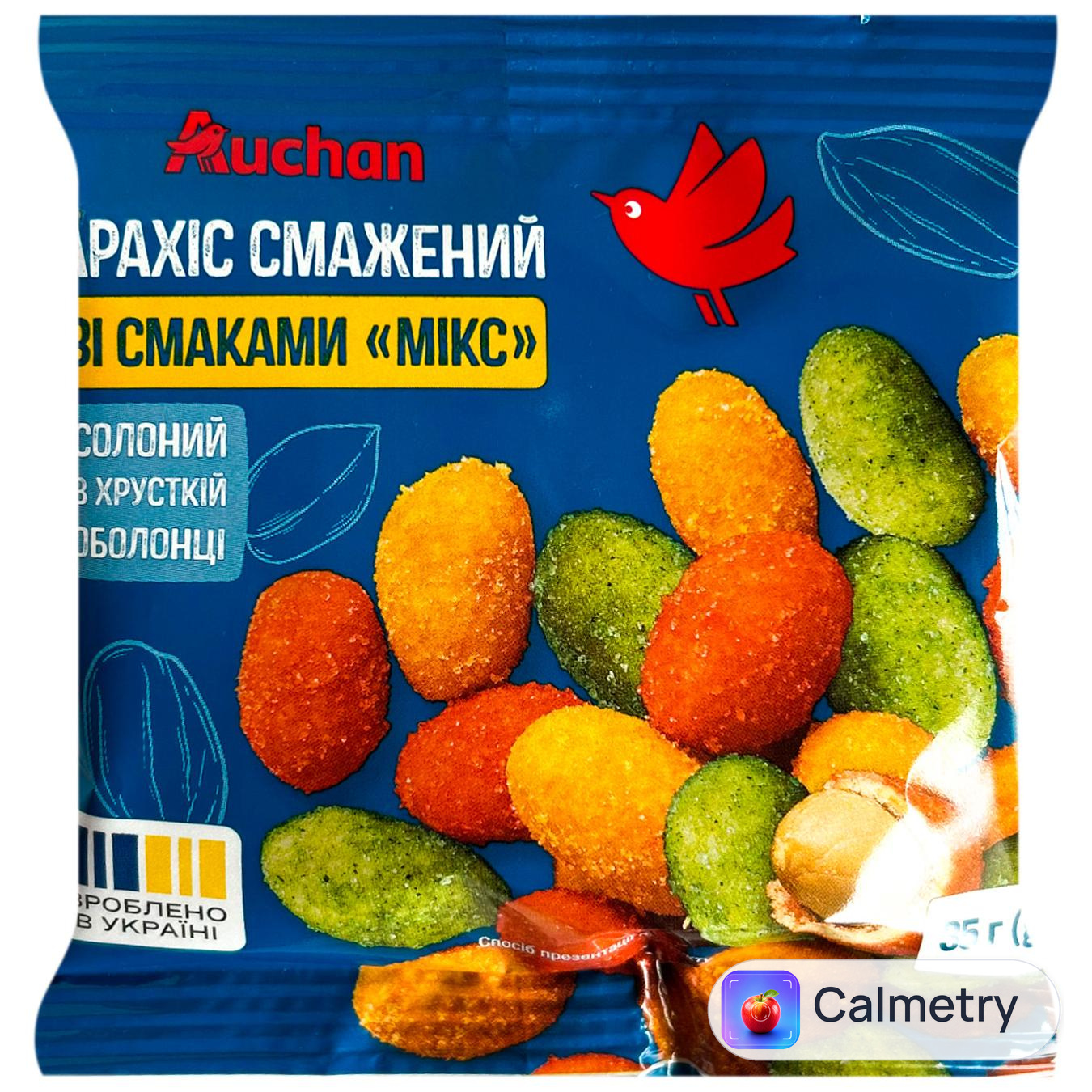 Арахіс Auchan смажений зі смаками Мікс 35г