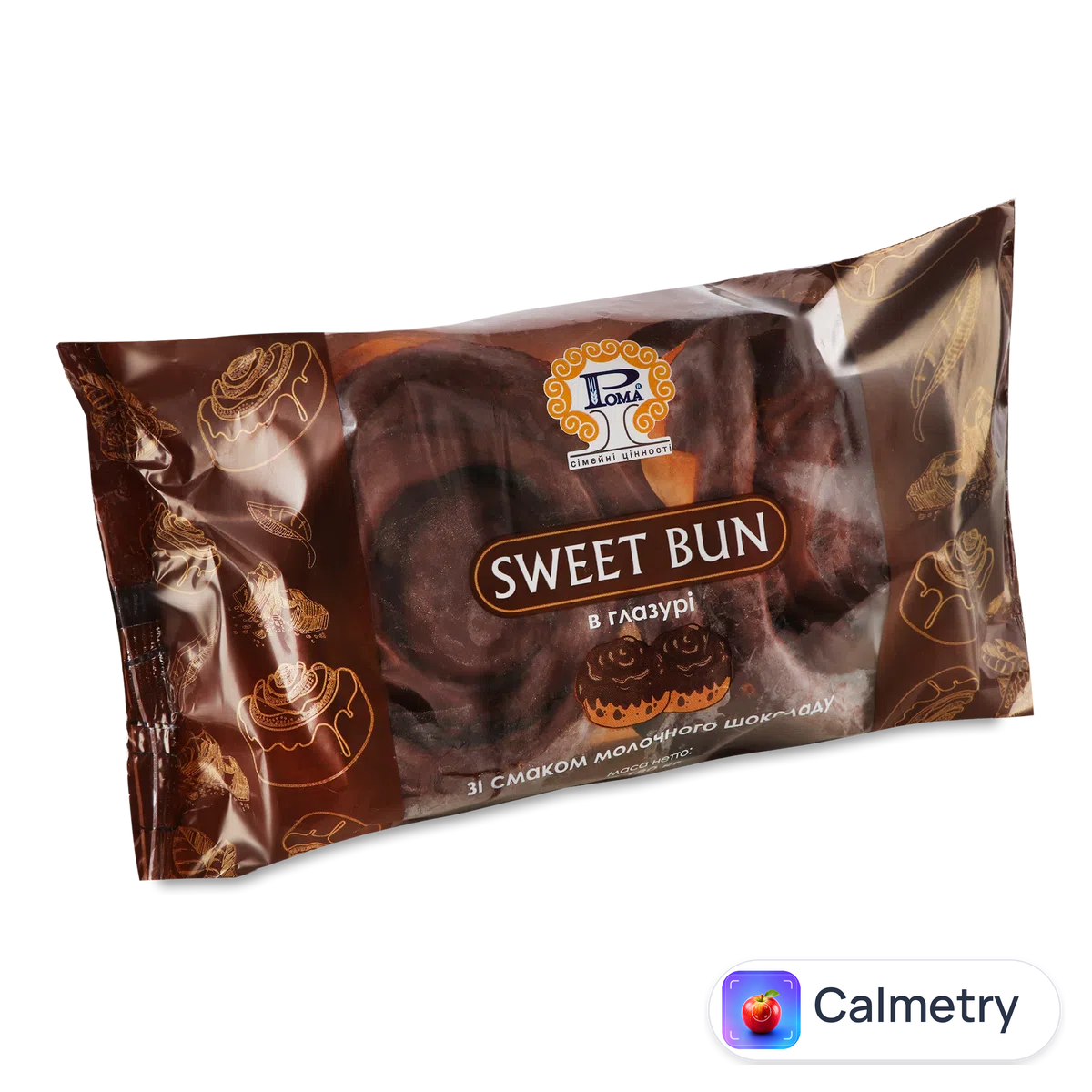 Булочка Рома Sweet Bun зі смаком молочного шоколаду в глазурі 0,18кг