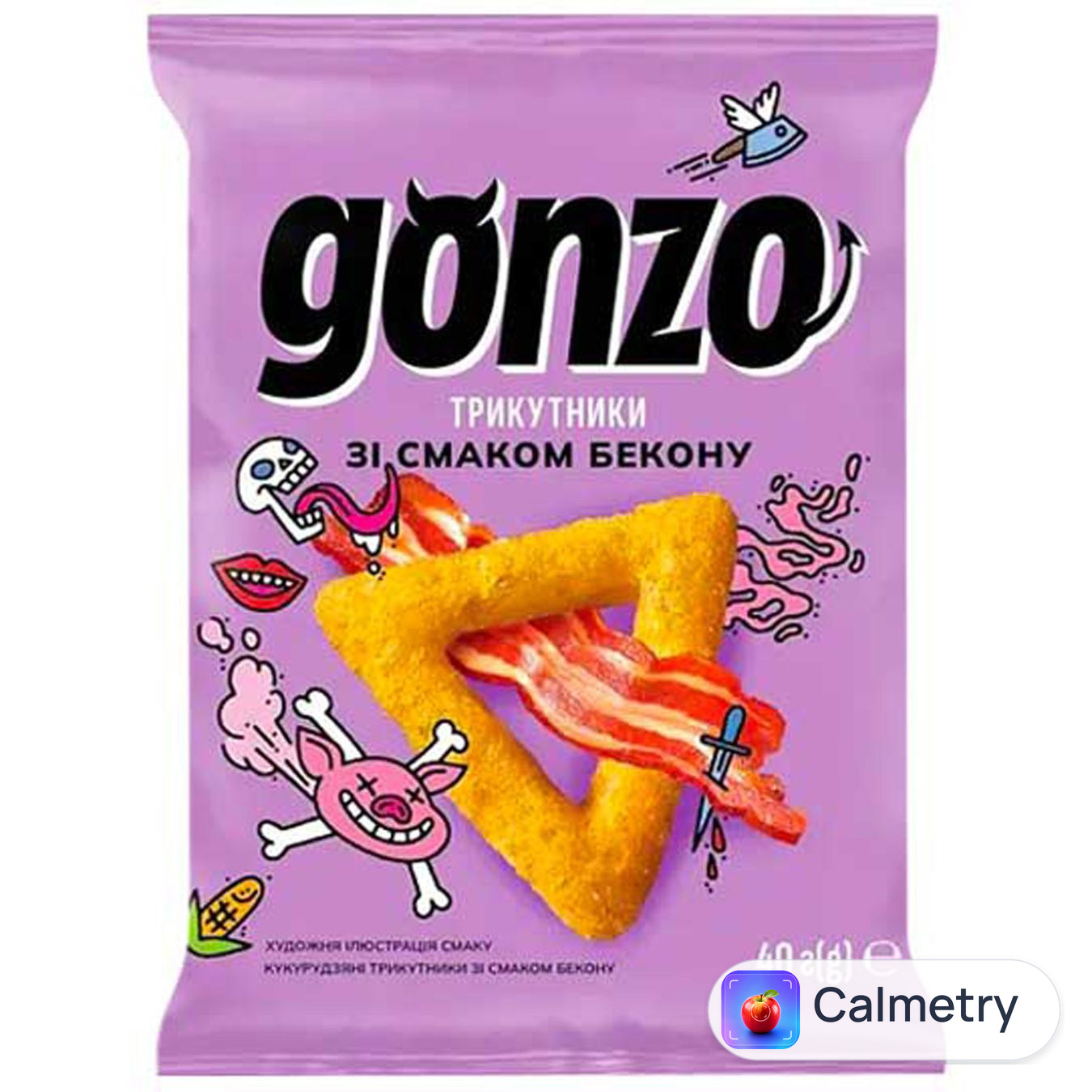 Трикутники кукурудзяні Gonzo зі смаком бекону 40г
