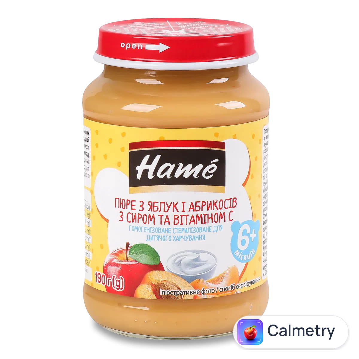 Пюре Hame яблуко та абрикос з сиром 190г