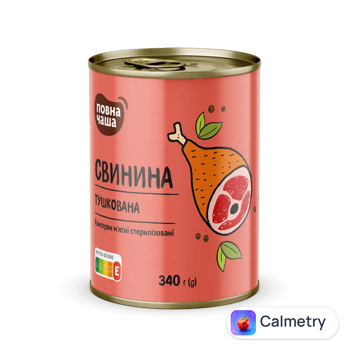 М'ясо свинини «Повна Чаша»® тушковане 340г