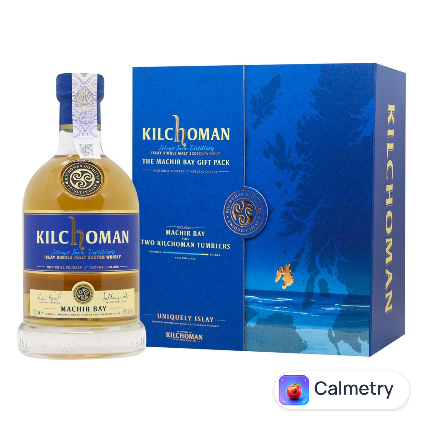 Віскі Kilchoman Machir Bay Box 46% 0,7л + 2 келихи