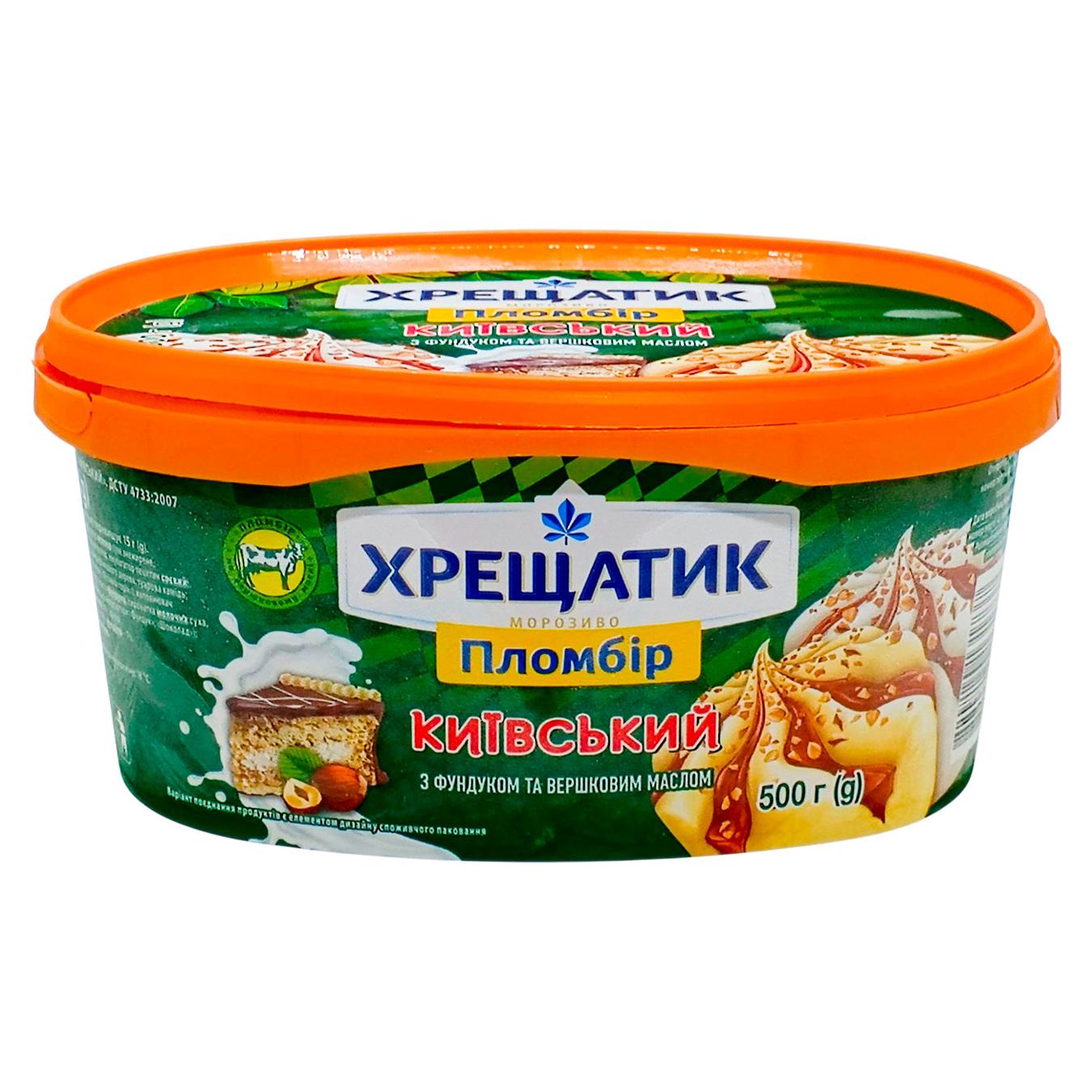 Морозиво Хрещатик Київський торт пломбір 500г — фото продукту