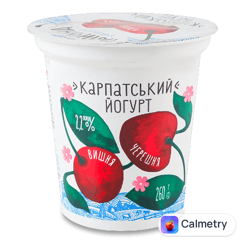 Йогурт Галичина Карпатський вишня-черешня 2,2%, 260г