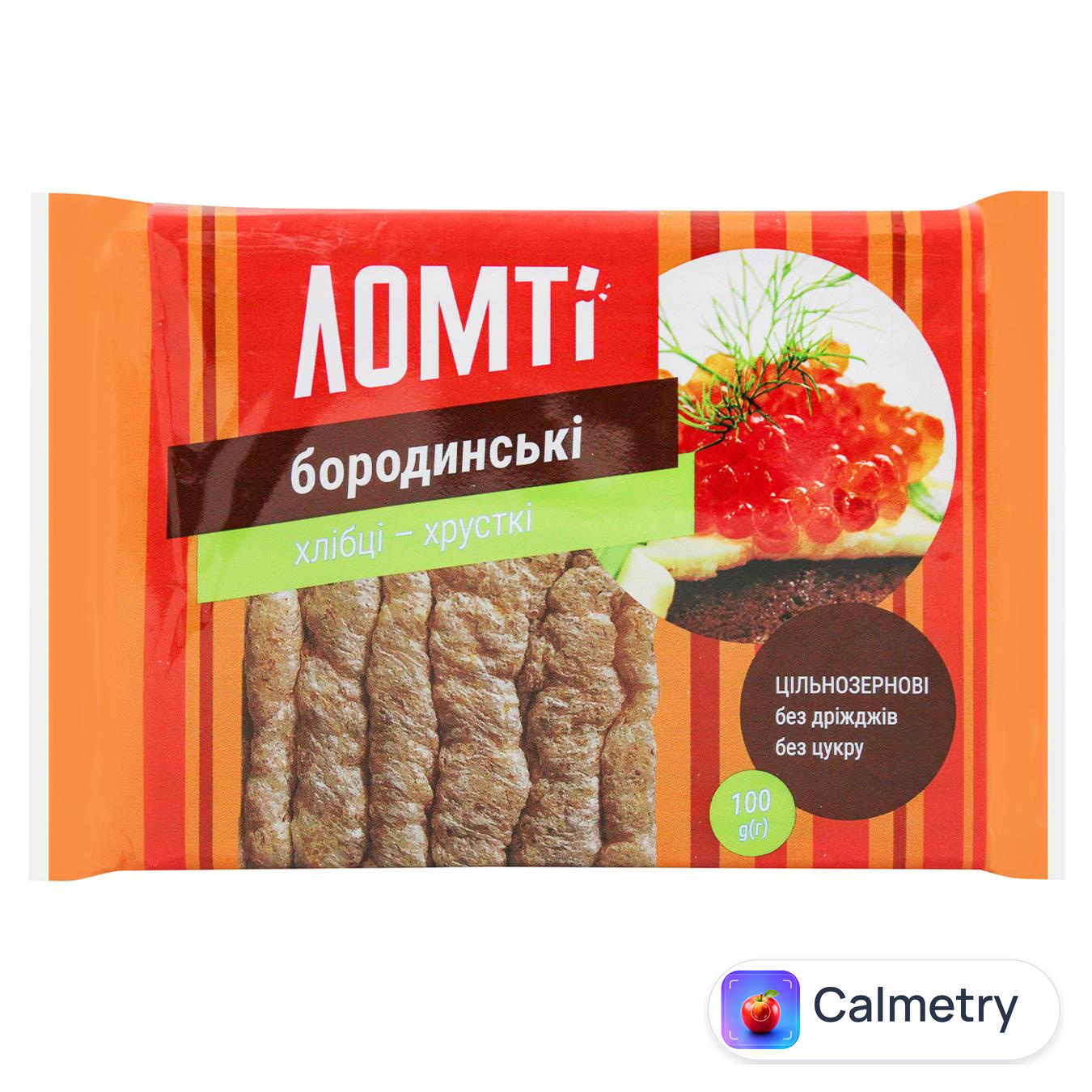 Хлібці Ломті Бородинські 100г — фото продукту