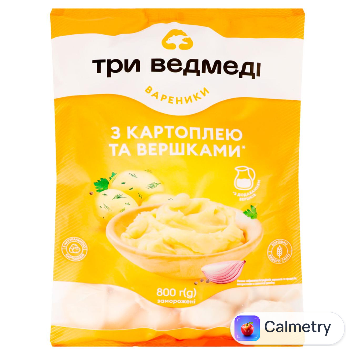 Вареники Три Ведмеді з картоплею та вершками 800г