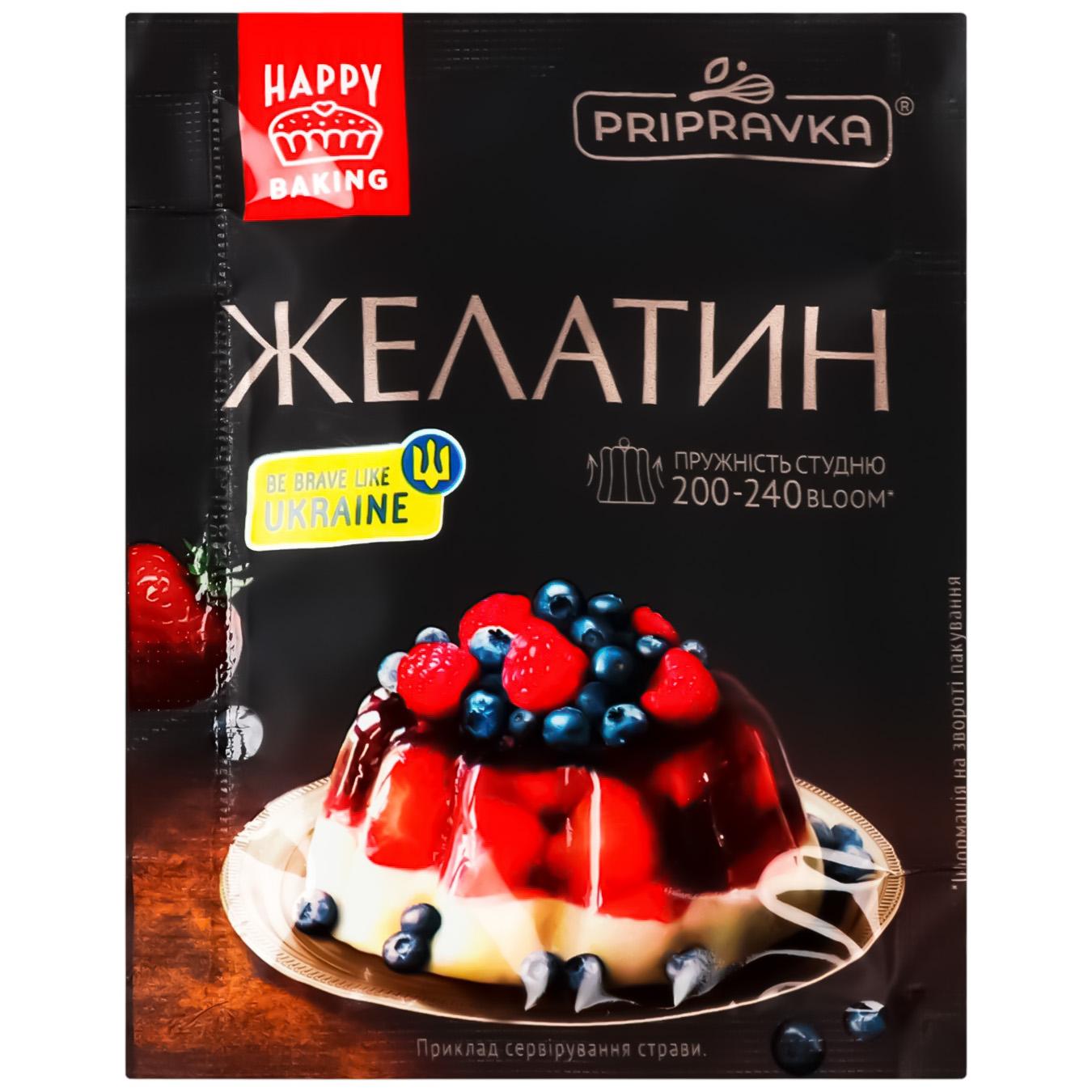 Желатин Pripravka харчовий швидкорозчинний 15г — фото продукту