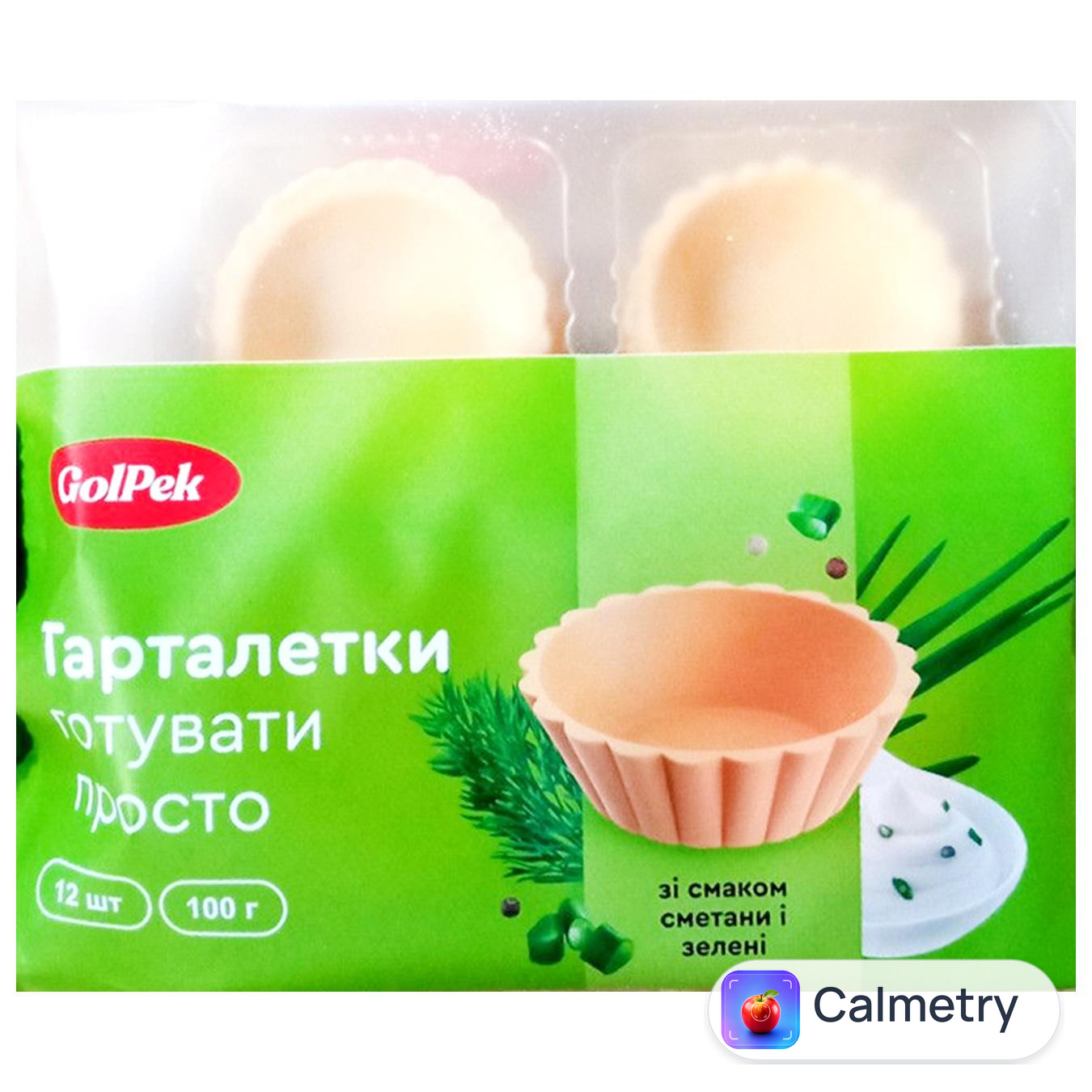 Тарталетки GolPek зі смаком сметани та зелені 12шт 100г